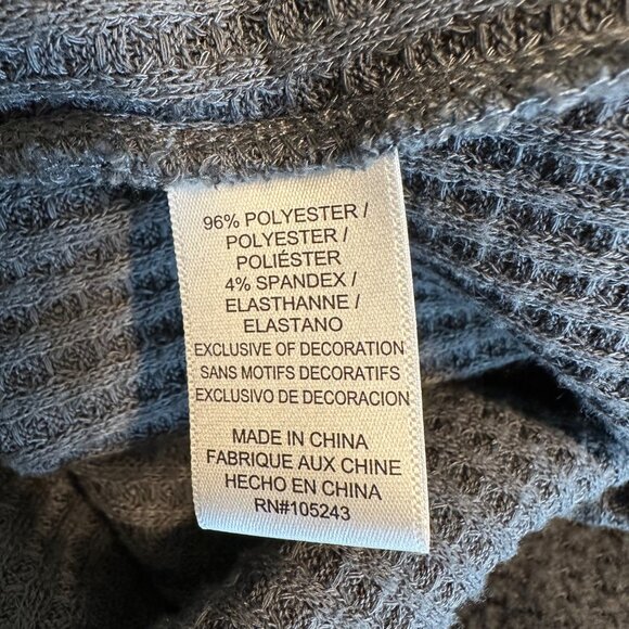 Bobeau Womens Gray Half-Zip Waffle Knit Pullover Top Size L - Picture 6 of 9